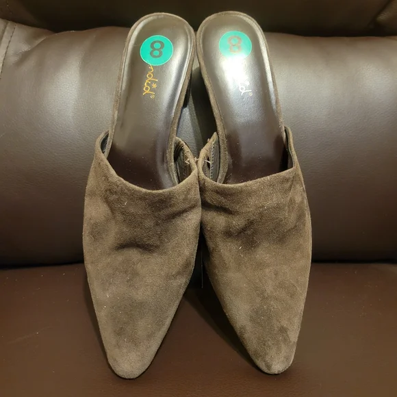 Brown Suede Women's Mules - Picture 1 of 4